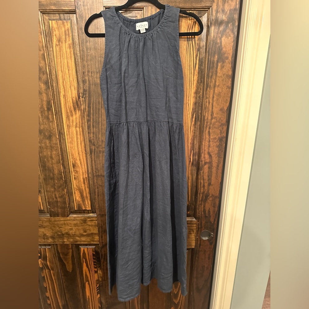 Velvet by Graham & Spencer Navy Linen Dress